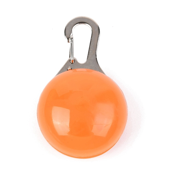 

PandaHall Plastic & Iron LED Collar Light, Carabiner Clip Dog Light, Pet Supplies, Half Round, Built-in Battery, Orange, 53mm, Pendant...