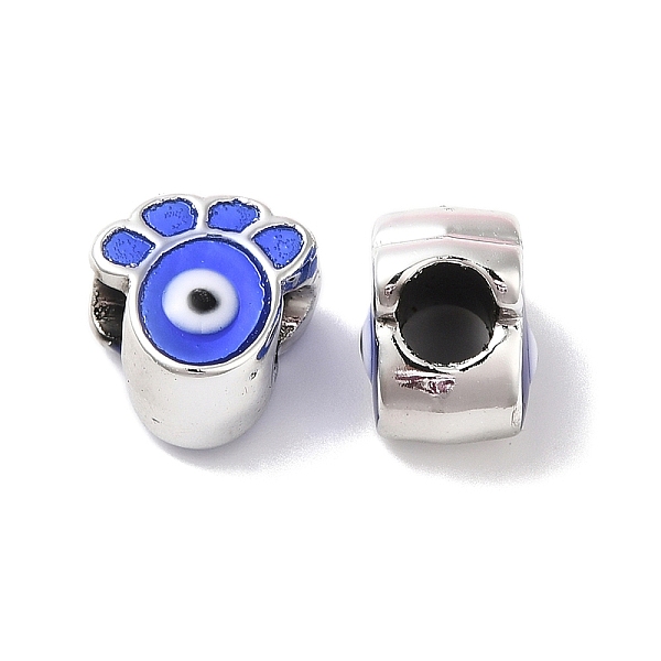 

PandaHall CCB Plastic Enamel European Beads, Large Hole Beads, Medium Blue, Paw Print, 12x12x9mm, Hole: 5mm Acrylic Paw Print