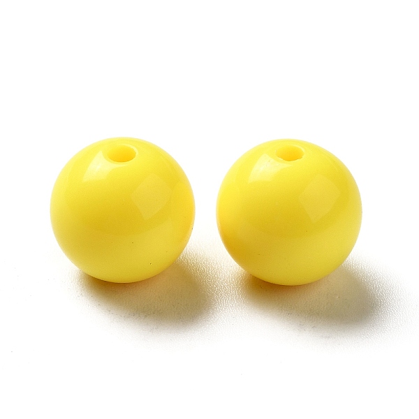 

PandaHall Opaque Acrylic Beads, Round, Yellow, 11.5~12mm, Hole: 2mm, about 520pcs/500g Acrylic Round Yellow
