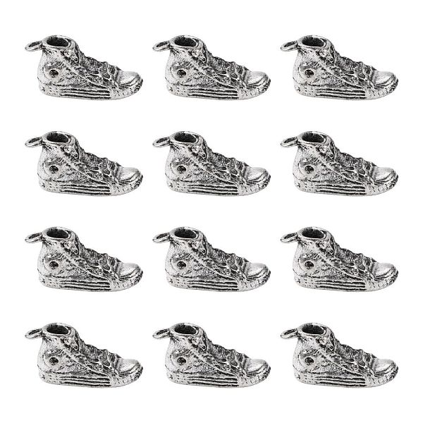 PandaHall Tibetan Style Alloy Pendants, Lead Free, Shoes, Antique Silver, 21x7x9mm, Hole: 2mm Alloy Shoes
