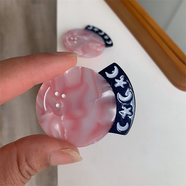 

PandaHall Acetate Hair Barrettes, for Girls Kids, Moon, 48x40mm Cellulose Acetate Moon