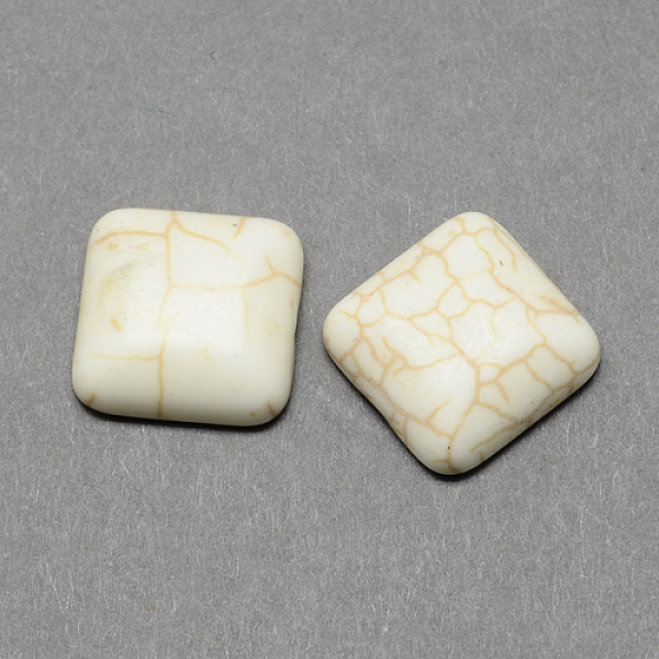 

PandaHall Craft Findings Synthetic Turquoise Gemstone Flat Back Cabochons, Square, WhiteSmoke, 8x8x4mm Synthetic Turquoise Square White