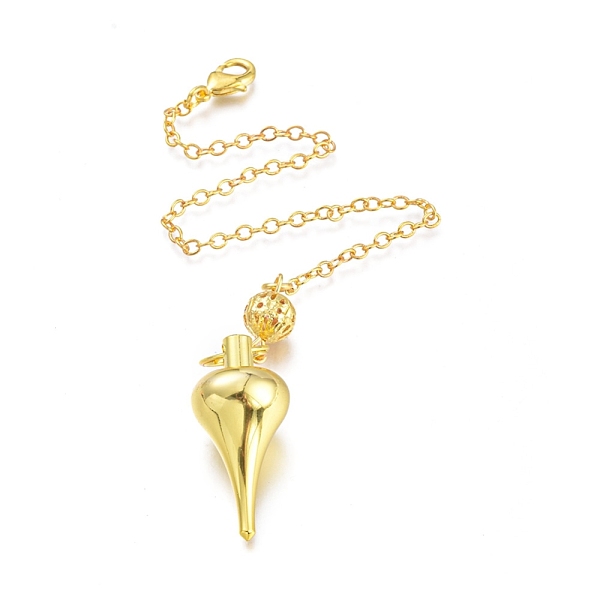 

PandaHall Brass Pointed Dowsing Pendulums, with Lobster Claw Clasps, Teardrop, Golden, 223x2.5mm Brass Teardrop