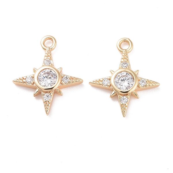 

PandaHall Brass Micro Pave Clear Cubic Zirconia Charms, Cadmium Free & Lead Free, Star, Real 14K Gold Plated, 14x12x2.5mm, Hole: 1.2mm...