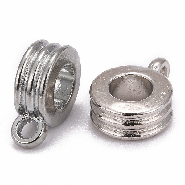 

PandaHall Zinc Alloy European Hangers, Cadmium Free & Lead Free, Bail Beads, Platinum Color, Column, 9x12x4mm, Hole: 2mm Alloy Column