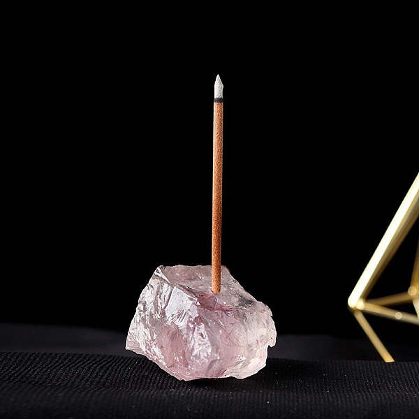 

PandaHall Natural Raw Rose Quartz Incense Holder, Reiki Energy Stone Display Decoration, for Healing Meditation, Nugget, 40~60mm Rose...