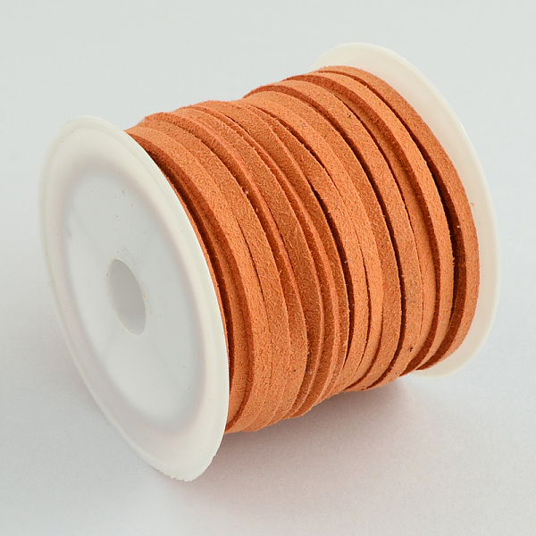 

PandaHall Faux Suede Cord, Faux Suede Lace, Orange, 4x1.5mm, about 5.46 yards(5m)/roll, 25rolls/bag Faux Suede Orange
