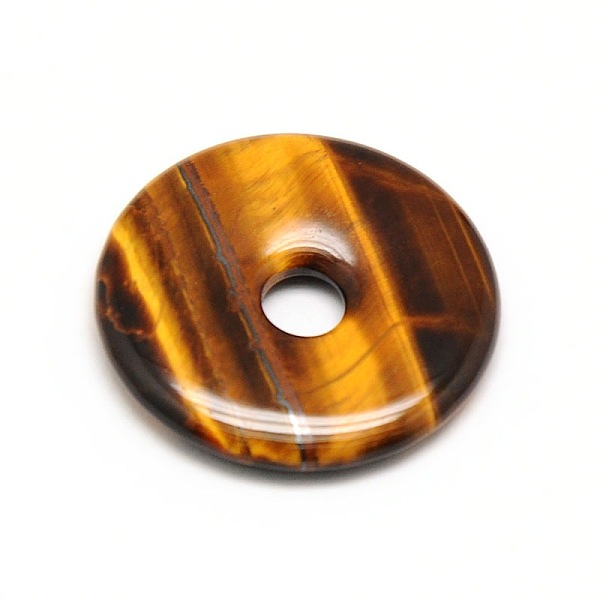 

PandaHall Donut/Pi Disc Natural Gemstone Pendants, Tiger Eye, Donut Width: 12mm, 30x5mm, Hole: 6mm Tiger Eye Flat Round