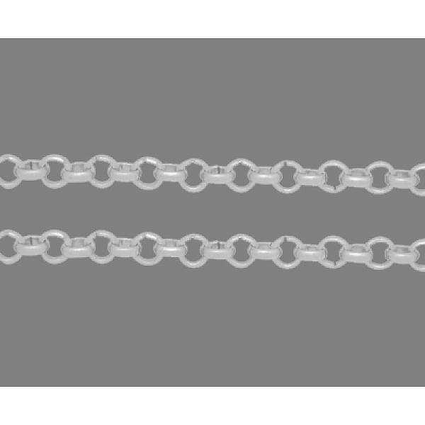 

PandaHall Iron Rolo Chains, Round, Belcher Chain, with Spool, Unwelded, Lead Free & Nickel Free, Silver, 3x1mm Iron