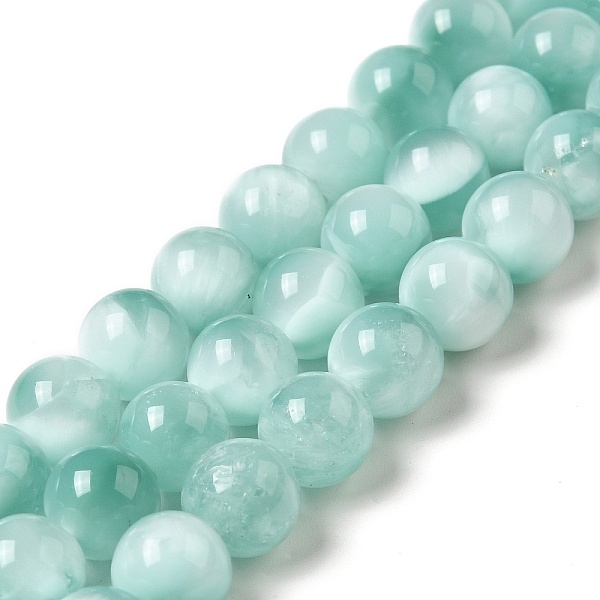 

PandaHall Natural Glass Beads Strands, Grade A, Round, Undyed, Aqua Blue, 8mm, Hole: 1mm, about 51pcs/strand, 15.5~15.7''(39.37~39.88cm)..., Cyan