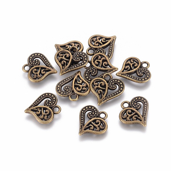 

PandaHall Tibetan Style Alloy Charms, Heart, Cadmium Free & Lead Free, Antique Bronze, 14.5x14x2mm, Hole: 1.5mm, about 909pcs/1000g Alloy...