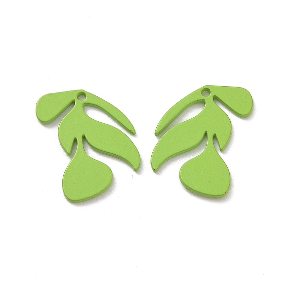 

PandaHall Spray Painted Alloy Pendants, Cadmium Free & Lead Free & Nickle Free, Leaf Charm, Yellow Green, 21x16x1mm, Hole: 1.4mm Alloy Leaf