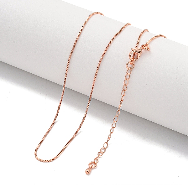 

PandaHall Brass Box Chain Necklaces for Women, Rose Gold, 17.95 inch(456mm) Brass