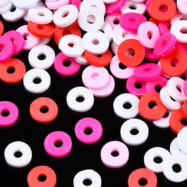 

PandaHall Handmade Polymer Clay Beads, Heishi Beads, for DIY Jewelry Crafts Supplies, Disc/Flat Round, Deep Pink, 6x1mm, Hole: 2mm, about...