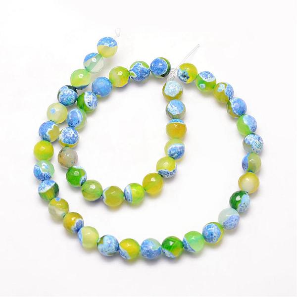 

PandaHall Natural Fire Crackle Agate Bead Strands, Round, Grade A, Faceted, Dyed & Heated, Green Yellow, 6mm, Hole: 1mm, about 61pcs/strand...