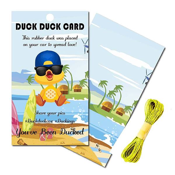 PandaHall CREATCABIN 50Pcs You've Been Ducked Cards Duck Tags Duck Duck Ducking Game Card DIY Blue Duck Card with Hole and Twine for Jeeps...