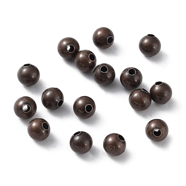 

PandaHall Brass Smooth Round Beads, Seamed Spacer Beads, Red Copper, 4mm, Hole: 1mm. Brass Round