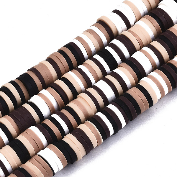

PandaHall Handmade Polymer Clay Beads Strands, for DIY Jewelry Crafts Supplies, Heishi Beads, Disc/Flat Round, Coconut Brown, 6x0.5~1mm...