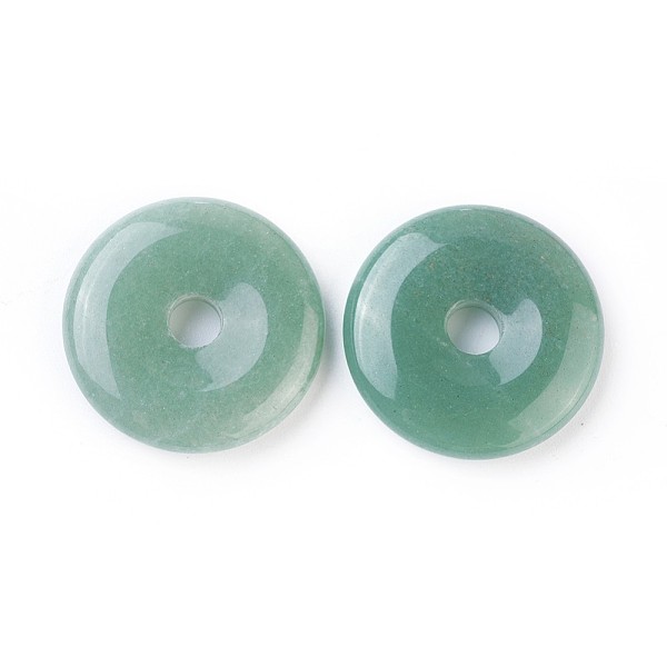 

PandaHall Natural Green Aventurine Pendants, Donut/Pi Disc, Donut Width: 12~12.5mm, 30~31x6~7mm, Hole: 6mm Green Aventurine Donut Green