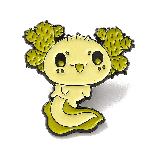 

PandaHall Salamander Flower Alloy Enamel Pins, Axolotls Brooch, Lemon Chiffon, 29x28x1.5mm Alloy+Enamel Other Animal