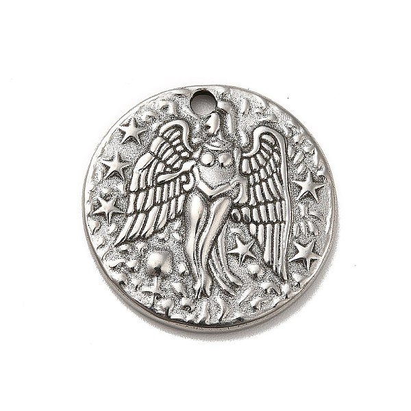

PandaHall 304 Stainless Steel Pendants, Flat Round with Star & Angel, Stainless Steel Color, 20x3mm, Hole: 1.8mm 304 Stainless Steel Flat...