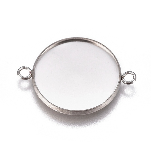 

PandaHall 304 Stainless Steel Cabochon Connector Settings, Plain Edge Bezel Cups, Flat Round, Stainless Steel Color, Tray: 22mm...