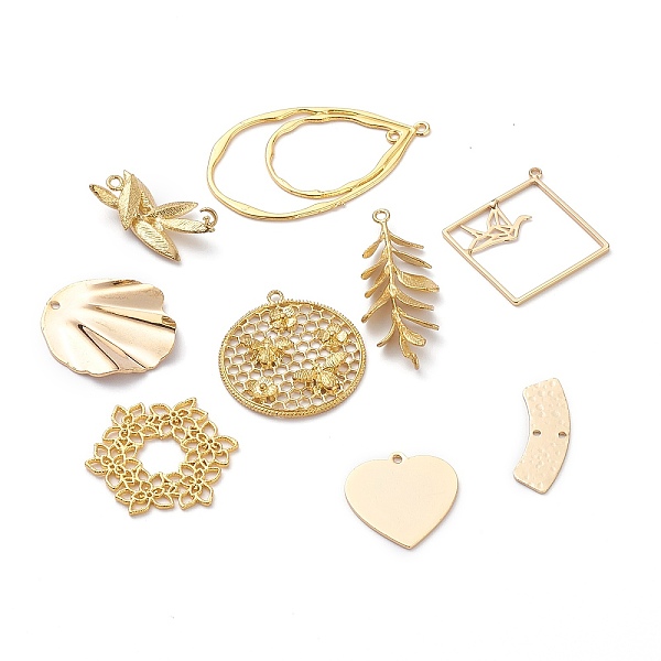 

PandaHall Brass Pendants, Mixed Shapes, Golden, 10~50x15~30x1~8mm, Hole: 1~2mm Brass Mixed Shapes
