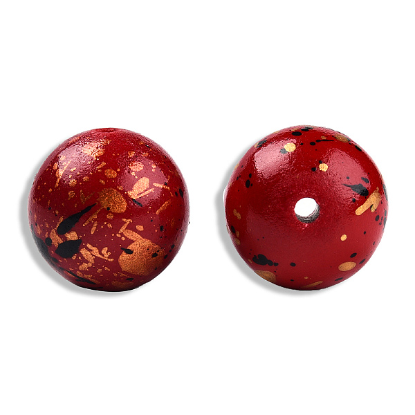 

PandaHall Spray Painted Resin Beads, Round, Red, 20x19mm, Hole: 2~2.4mm Resin Round Red