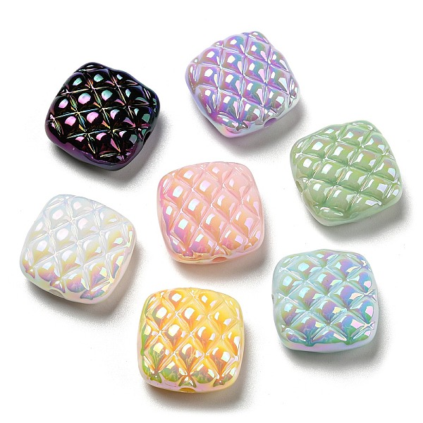 

PandaHall UV Plating Acrylic Beads, Iridescent, Square, Mixed Color, 20.5x20.5x9mm, Hole: 3mm Acrylic Square Multicolor