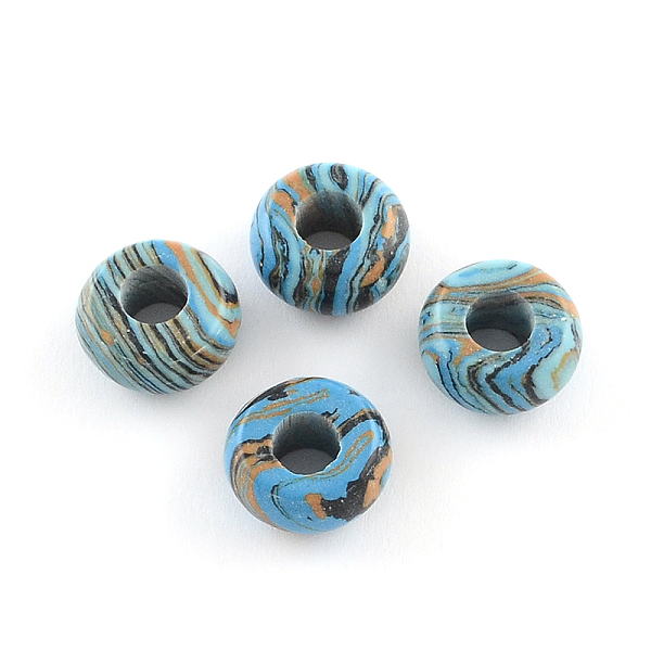 

PandaHall Synthetic Malachite Stone European Beads, Large Hole Beads, Rondelle, Dyed, Dodger Blue, 14x7~8mm, Hole: 5mm Malachite Rondelle...