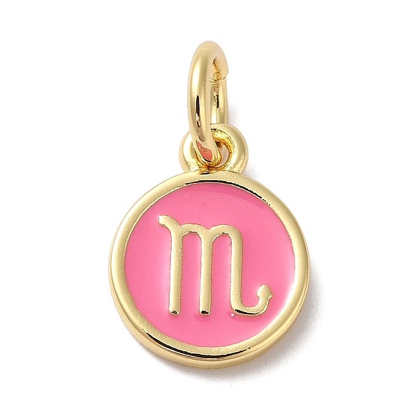 

PandaHall Real 18K Gold Plated Brass Enamel Charms, with Jump Ring, Long-Lasting Plated, Lead Free & Cadmium Free, Flat Round with Scorpio...