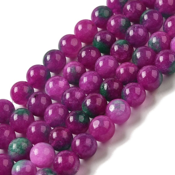 

PandaHall Natural Dyed White Jade Beads Strands, Round, Medium Violet Red, 8.5mm, Hole: 0.8mm, about 45~46pcs/strand, 14.69''~15.04''...