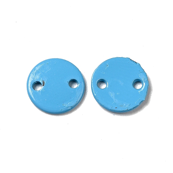 

PandaHall Spray Painted 201 Stainless Steel Connector Charms, Flat Round, Deep Sky Blue, 8x1mm, Hole: 1.2mm 201 Stainless Steel Flat Round