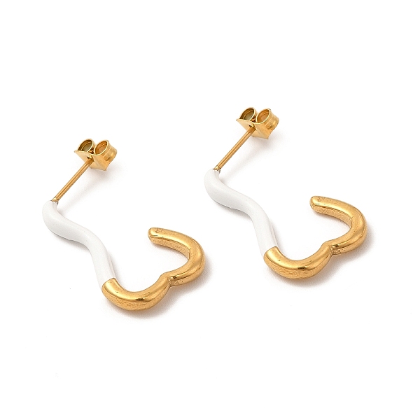 

PandaHall Vacuum Plating 304 Stainless Steel Heart Stud Earrings for Women, Golden, 25x13x3mm, Pin: 0.7mm 304 Stainless Steel Heart