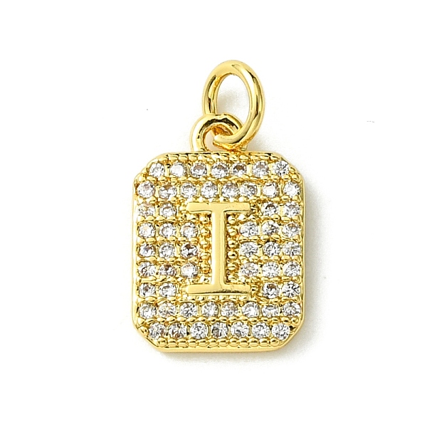 

PandaHall Rack Plating Brass Micro Pave Clear Cubic Zirconia Charms, Long-Lasting Plated, Lead Free & Cadmium Free, Rectangle with Letter...