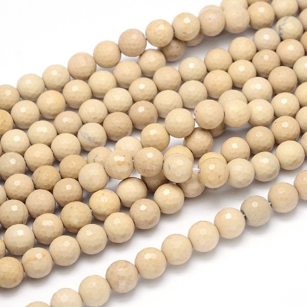 

PandaHall Natural Riverstone Round Bead Strands, Faceted, 6mm, Hole: 1mm, about 67pcs/strand, 16 inch Riverstone Round