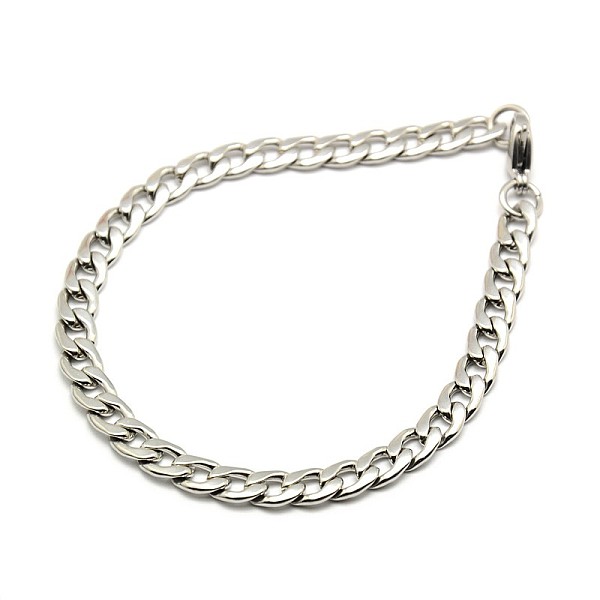 

PandaHall 304 Stainless Steel Curb Chain/Twisted Chain Bracelets, with Lobster Claw Clasps, Stainless Steel Color, 8-1/8 inch(205mm), 65mm...