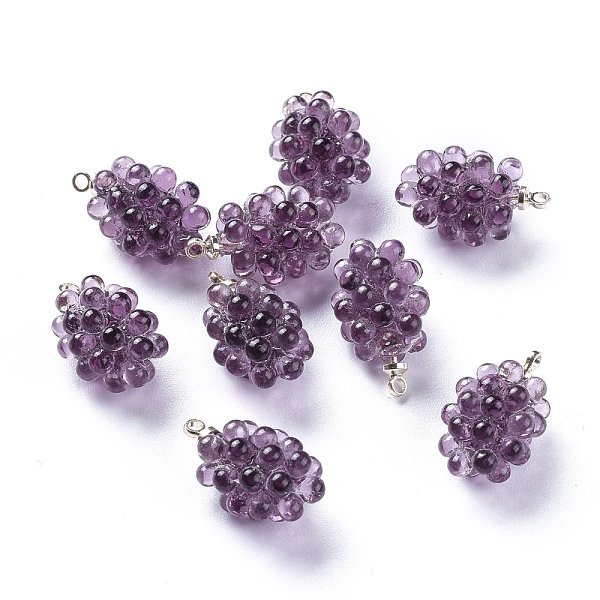 

PandaHall Autumn Theme Resin Pendants, 3D Printed, with Light Gold Plated Brass Loops, Grape, Medium Orchid, 18x10~10.5mm, Hole: 1.5mm...