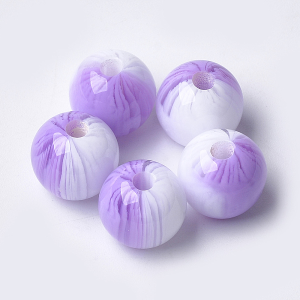 

PandaHall Resin Beads, Round, Lilac, 12x11.5mm, Hole: 2.5mm Resin Round Purple