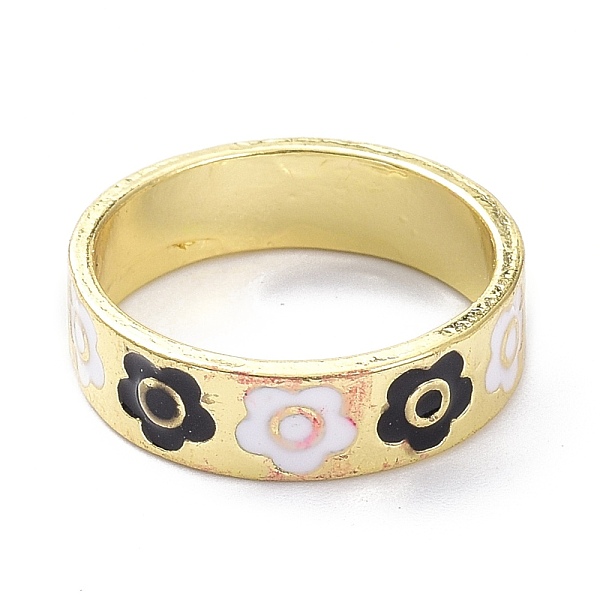 

PandaHall Alloy Enamel Finger Rings, Flower Pattern, Light Gold, Pink, 5.5mm, US Size 7 1/4(17.5mm) Alloy Flower Pink