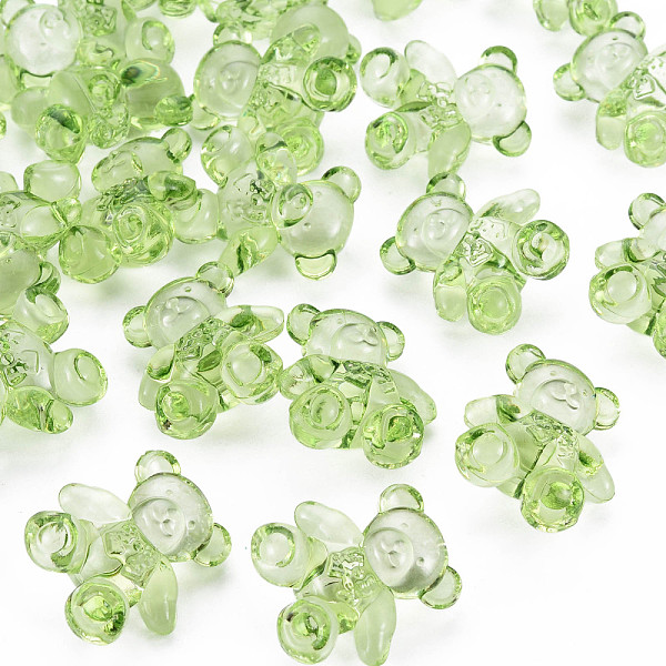 

PandaHall Transparent Acrylic Beads, Bear, Yellow Green, 26.5x24.5x15mm, Hole: 3mm, about 135pcs/500g Acrylic Bear