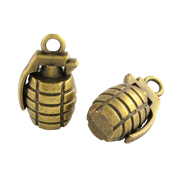 

PandaHall Tibetan Style Alloy Grenade Pendants, Cadmium Free & Nickel Free & Lead Free, Antique Bronze, 22.5x13x11mm, Hole: 3mm, about...