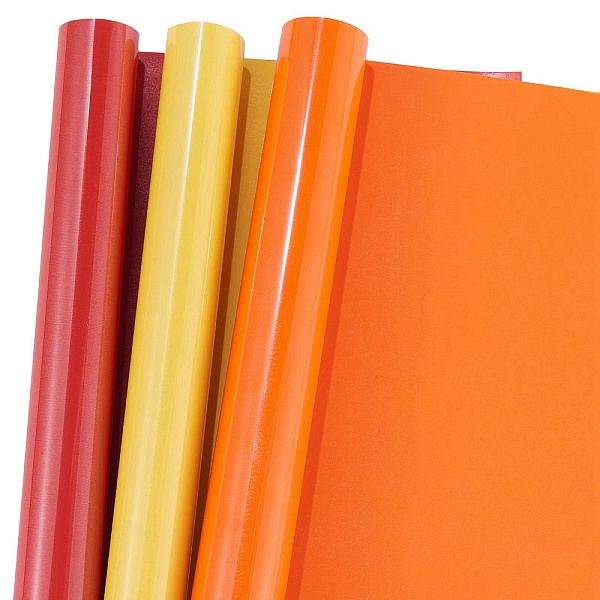 

PandaHall 3 Rolls Red & Gold & Orange Red Heat Transfer Vinyl Roll, Heat Transfer Vinyl, for T-Shirts, Hats, Clothing, Mixed Color..., Multicolor