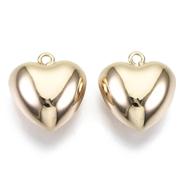 

PandaHall Brass Pendants, Nickel Free, Heart, Real 18K Gold Plated, 20~22x18x10mm, Hole: 2mm Brass Heart
