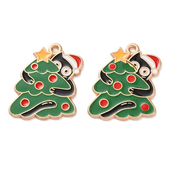 Christmas Theme Alloy Enamel Pendants