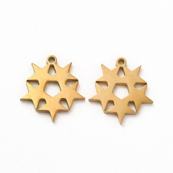 

PandaHall Ion Plating(IP) 304 Stainless Steel Pendants, Star Charms, Golden, 16.5x15.5x1.4mm, Hole: 1.4mm 304 Stainless Steel Star