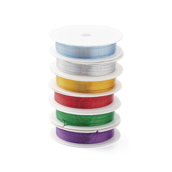 

PandaHall Aluminum Wire, Round, with Spool, Mixed Color, 20 Gauge, 0.8mm, about 16.40 Feet(5m)/Roll Aluminum Round Multicolor