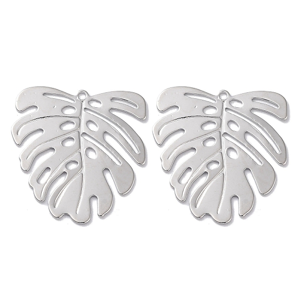 

PandaHall Brass Pendants, Leaf, Real Platinum Plated, 22x21x0.5mm, Hole: 1mm Brass Leaf