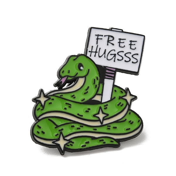 

PandaHall Enamel Pin, Black Alloy Brooches for Backpack Clothes, Snake, Lime Green, 32x29x1.5mm Alloy+Enamel Snake