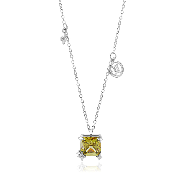 

PandaHall 925 Sterling Silver Zircon Pendant Necklace 12 Constellation Pendant Necklace Jewelry Anniversary Birthday Gifts for Women Men...